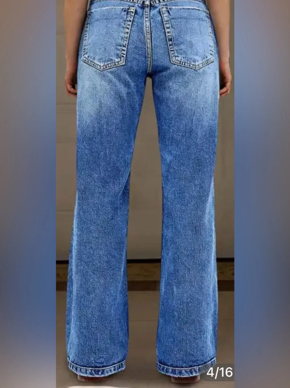 Flamingals Wash Mid Rise Straight Leg Jeans